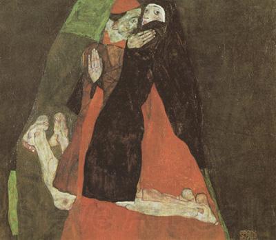 Egon Schiele Cardinal and Nun (mk12) Norge oil painting art